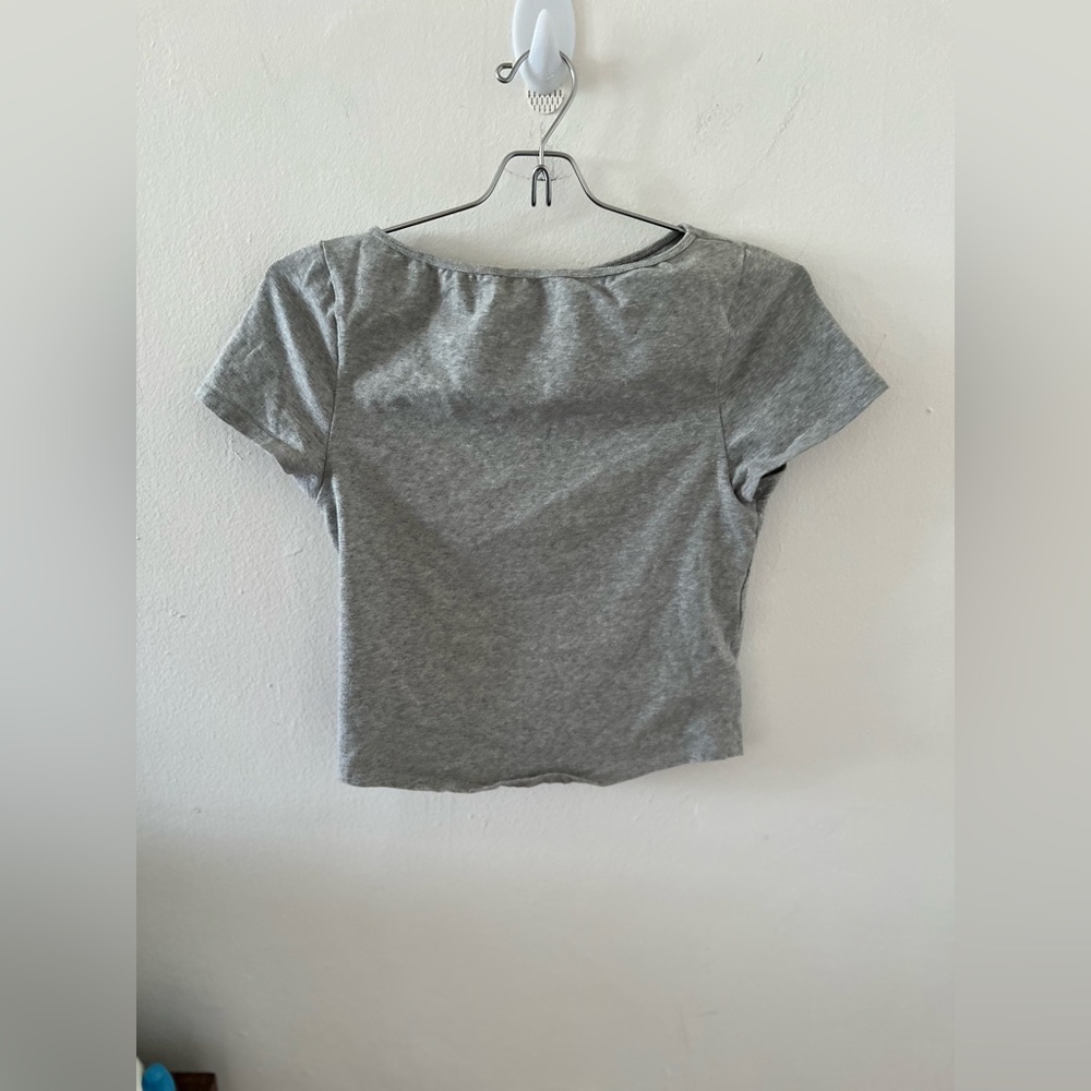 ANTISTAR - Womens Gray Elastic Neck Top - Medium